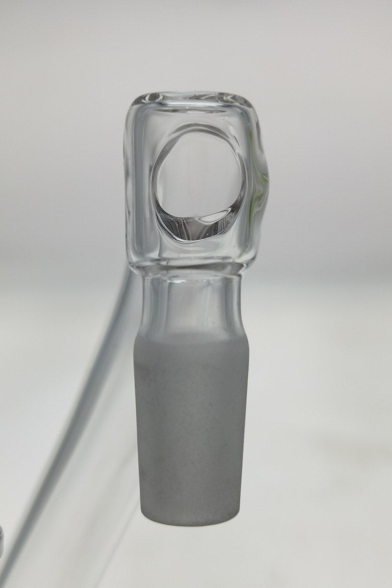 TAG Full Quartz Drop Down Adapter, 14mm Female Joint, Angled Side View
