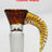 TAG 18MM Male Horn Handle Slide with Amber Honeycomb Silver Fume Design for Bongs