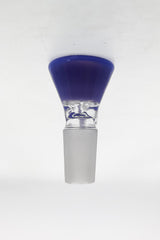 TAG Horn Handle Single Hole Slide in blue, front view, for 14-14.5mm & 18-19mm bong joints