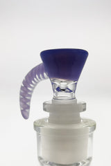 TAG Quartz Horn Handle Single Hole Slide for Bongs, Female Joint, Close-up Side View