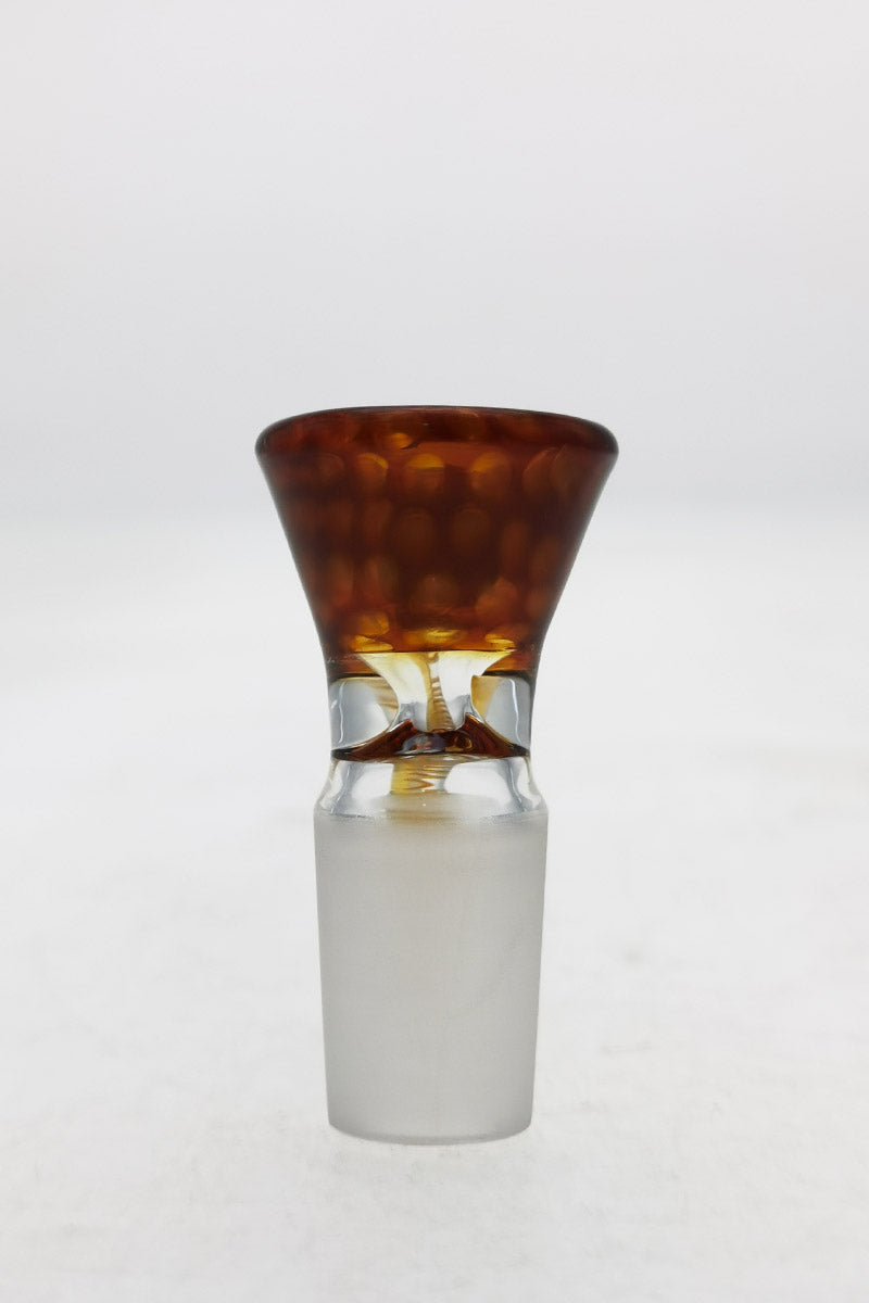 TAG Horn Handle Single Hole Slide with amber accents for bongs, front view on white background