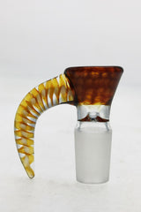TAG Quartz Bong Bowl with Horn Handle - 14mm Female Joint - Front View