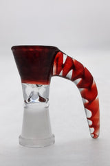 TAG Quartz Bong Bowl with Horn Handle in Red, 14mm Female Joint - Side View