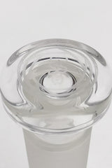 TAG clear joint stopper plug adapter for bongs, close-up top view, fits multiple sizes