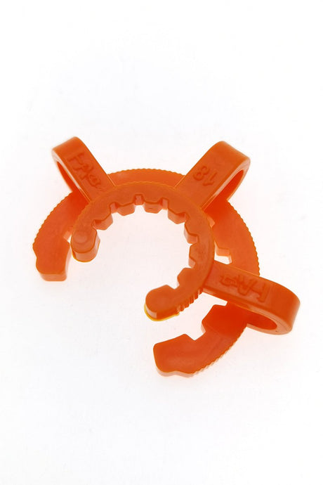 TAG - Orange Keck Clip for 18MM Joints - Durable and Secure - Front View
