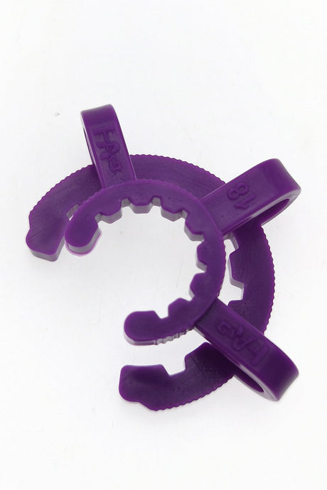 TAG Keck Clip in Purple for 18MM Joints - Durable and Secure Grip - White Background
