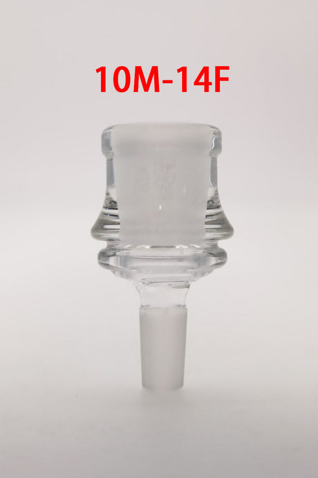 TAG 10MM Male to 14MM Female Clear Glass Adapter for Bongs, Front View