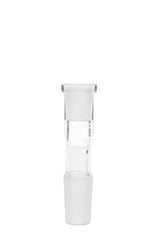 Thick Ass Glass Male to Female Adapter for Bongs, Clear Glass, Front View on White Background