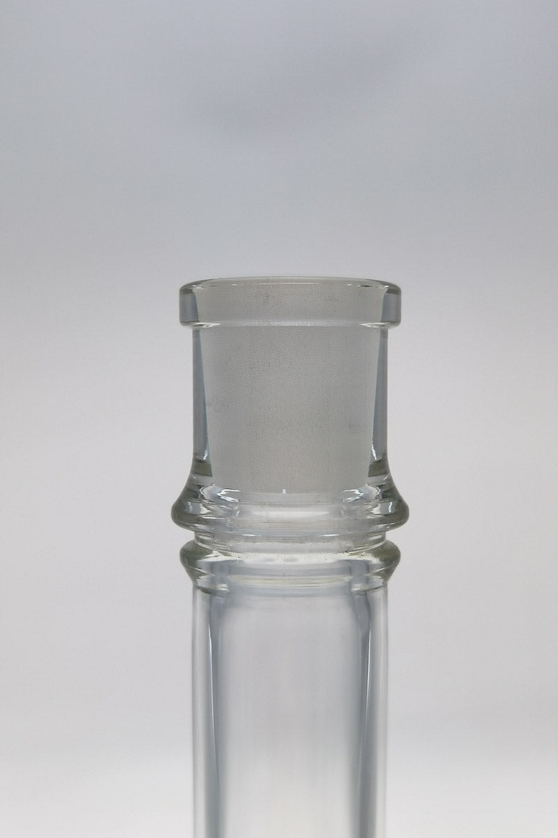 TAG clear quartz male to female adapter extender for bongs, compact design, front view