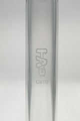 TAG brand clear quartz bong adapter extender, male to female joint, compact design, front view