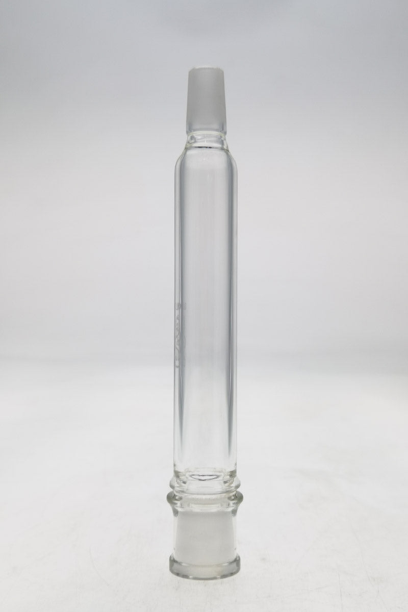 Thick Ass Glass clear quartz adapter extender, male to female, compact design, front view