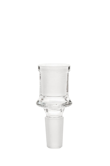 TAG clear quartz adapter extender, male to female joint, compact and portable, front view on white background