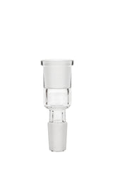 TAG Clear Quartz Adapter Extender Straight, Male to Female, for Bongs, Front View