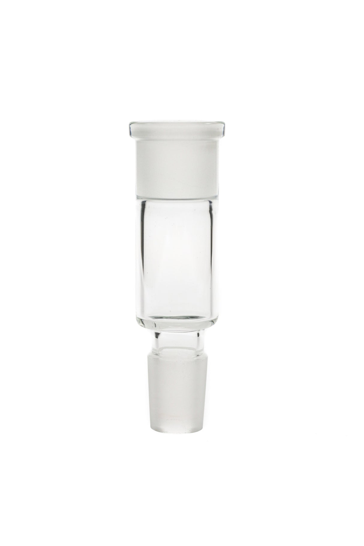 TAG clear quartz adapter extender, male to female joint, portable design, front view on white background