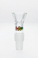 Thick Ass Glass Rasta 14/18MM Male Bong Slide with Built-in Screen and Handle - Front View
