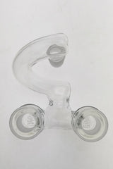 TAG - Clear Glass Double Joint Shifter Adapter for Bongs, Front View on White Background