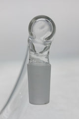 TAG Double Joint Shifter Adapter for Bongs, Clear Glass, Side View on White Background