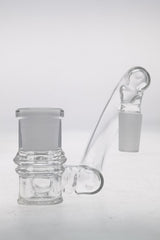 TAG Double Joint Shifter Adapter for Bongs - Clear Glass Side View