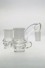 TAG - Double Joint Shifter Adapter for Bongs, Clear Glass, Side View