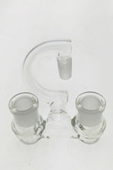 TAG No Drop Double Joint Shifter Adapter for Bongs, Clear Glass, Top View