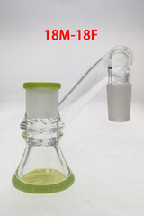TAG Quartz Dry Ash Catcher Adapter, 18MM Male to 18MM Female, Kiwi Accents, Side View