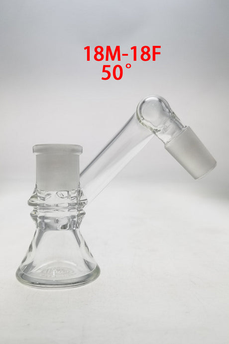 TAG 18MM Male to 18MM Female 50 Degree Non-Diffusing Dry Ash Catcher Adapter - Clear