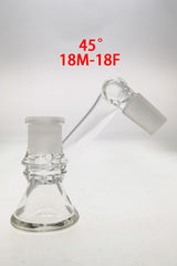 TAG Quartz Non-Diffusing Ash Catcher Adapter, 45-degree angle, 18M-18F joint size, side view