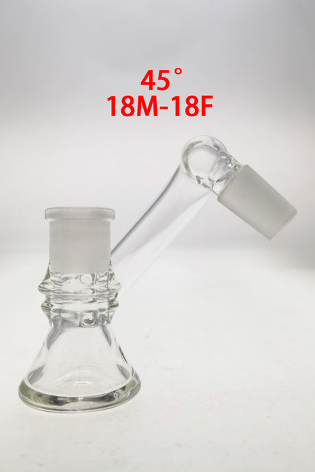 TAG Quartz Non-Diffusing Ash Catcher Adapter, 45-degree angle, 18M-18F joint size, side view