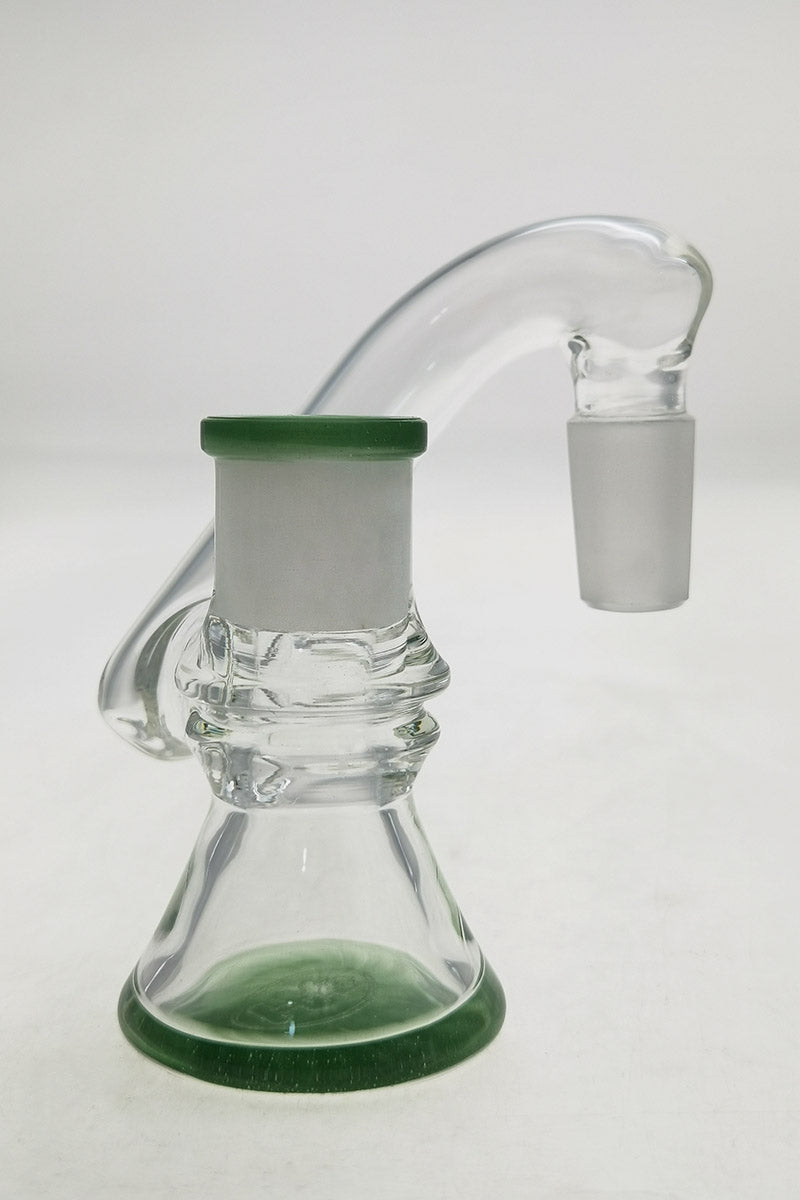 TAG Quartz Non-Diffusing Ash Catcher Adapter for Bongs, 14mm Female Joint, Angled View