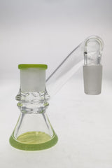 TAG Quartz Non-Diffusing Dry Ash Catcher for Bongs, 14mm Female Joint, Angled Side View