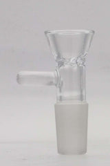 TAG Pinched Screen Slide with Handle for Bongs, Clear Glass, Front View on White Background