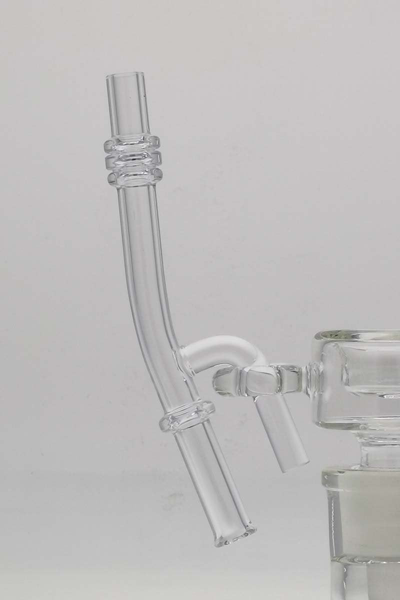 TAG - Quartz Dab Pump Replacement Nail with clear glass design, side view on white background