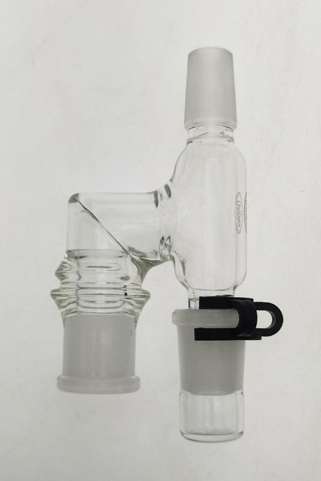 TAG Reclaim Adapter with Dish & Clip, 18MM Female to Male, Clear, Side View - Thick Ass Glass