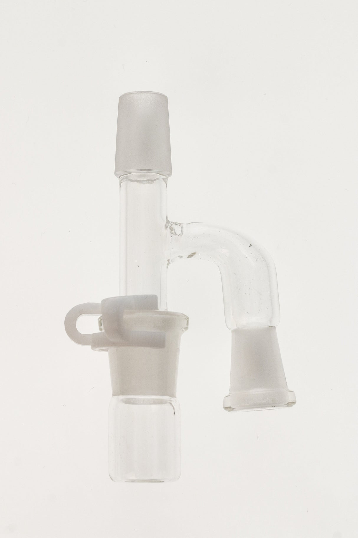 TAG Reclaim Adapter with Dish & Clip for Bongs, Female Joint, Side View on White Background