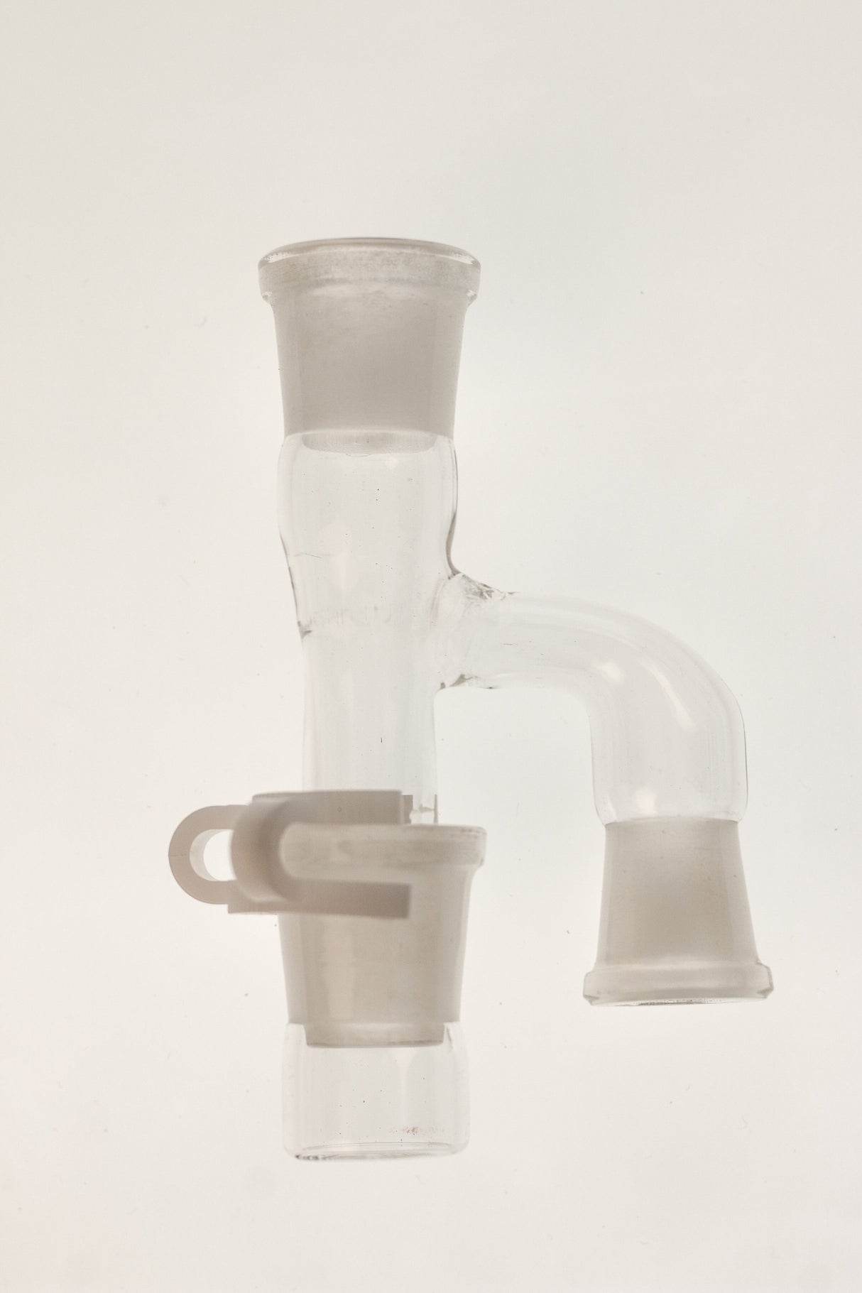 TAG - Clear Reclaim Adapter with Dish & Keck Clip for Bongs, 14-18mm Female Joint - Side View