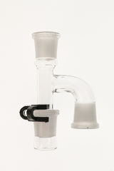 TAG - Clear Glass Reclaim Adapter with Dish & Keck Clip for Bongs, Front View