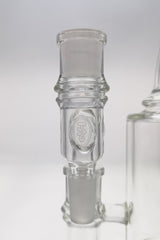 TAG - Reclaim Adapter with Dish & Keck Clip for Bongs, 14mm Female Joint, Clear Glass, Side View