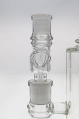 TAG Reclaim Adapter with Dish & Clip for Bongs, Female Joint, Clear Glass, Side View
