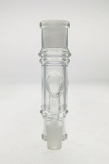 TAG Reclaim Adapter front view with collecting dish & keck clip for bongs, clear glass, 14-19mm