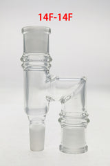 TAG - Female Reclaim Adapter with Dish & Clip, 14mm, Clear Glass, Front View