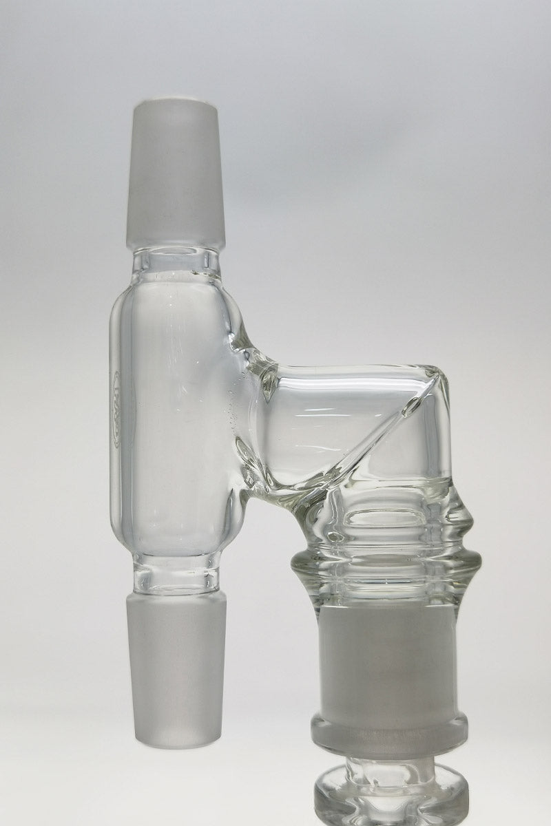 TAG Reclaim Adapter with Dish & Keck Clip for Bongs - Clear Glass Front View