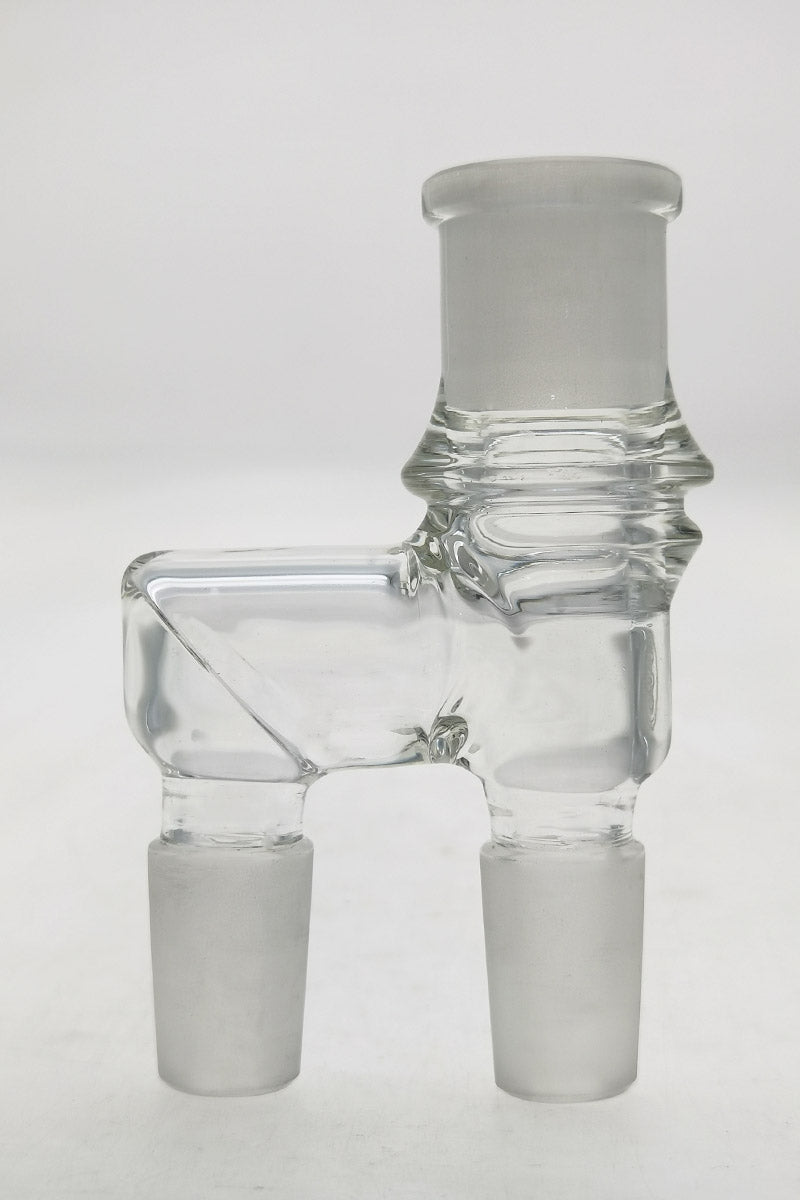 TAG - Clear Reclaim Adapter with Collecting Dish & Keck Clip for Bongs, Front View