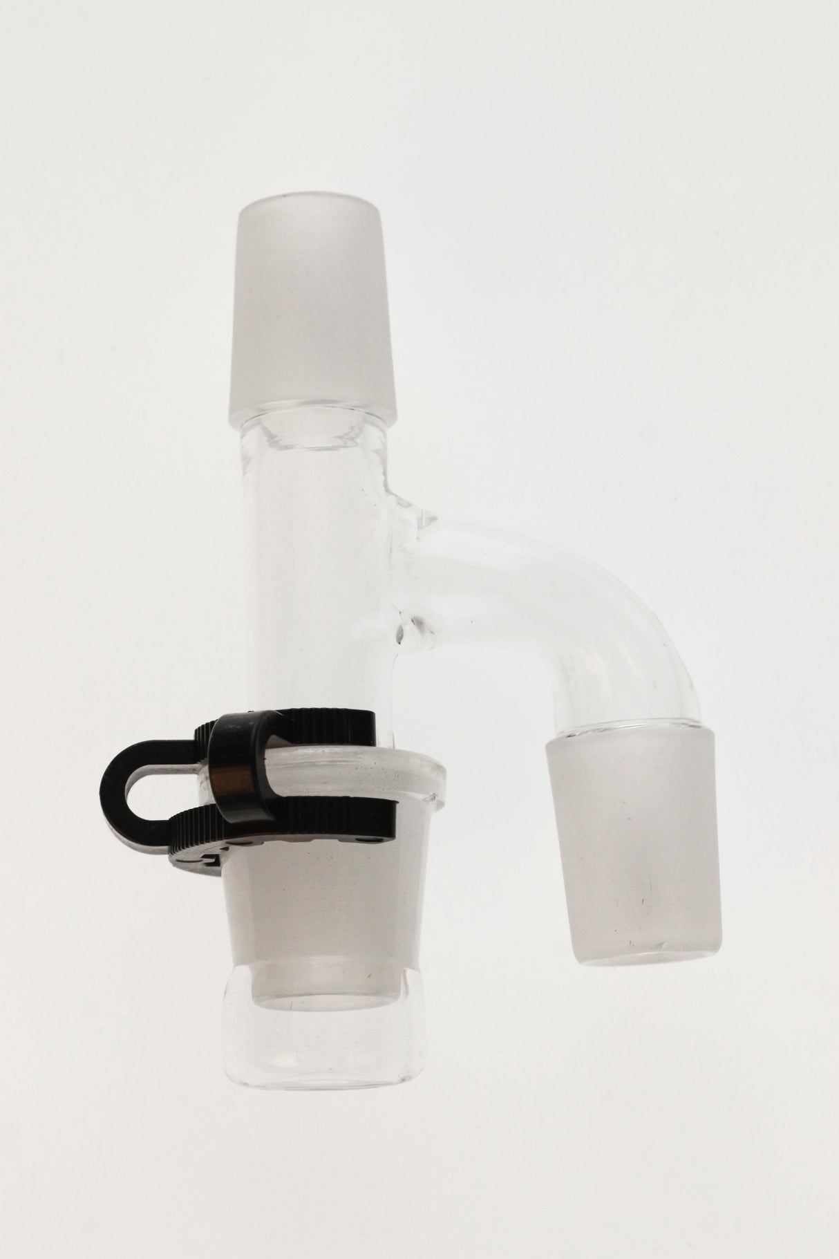 TAG - Clear Reclaim Adapter with Dish & Keck Clip for Bongs, 14-18mm Female Joint - Side View