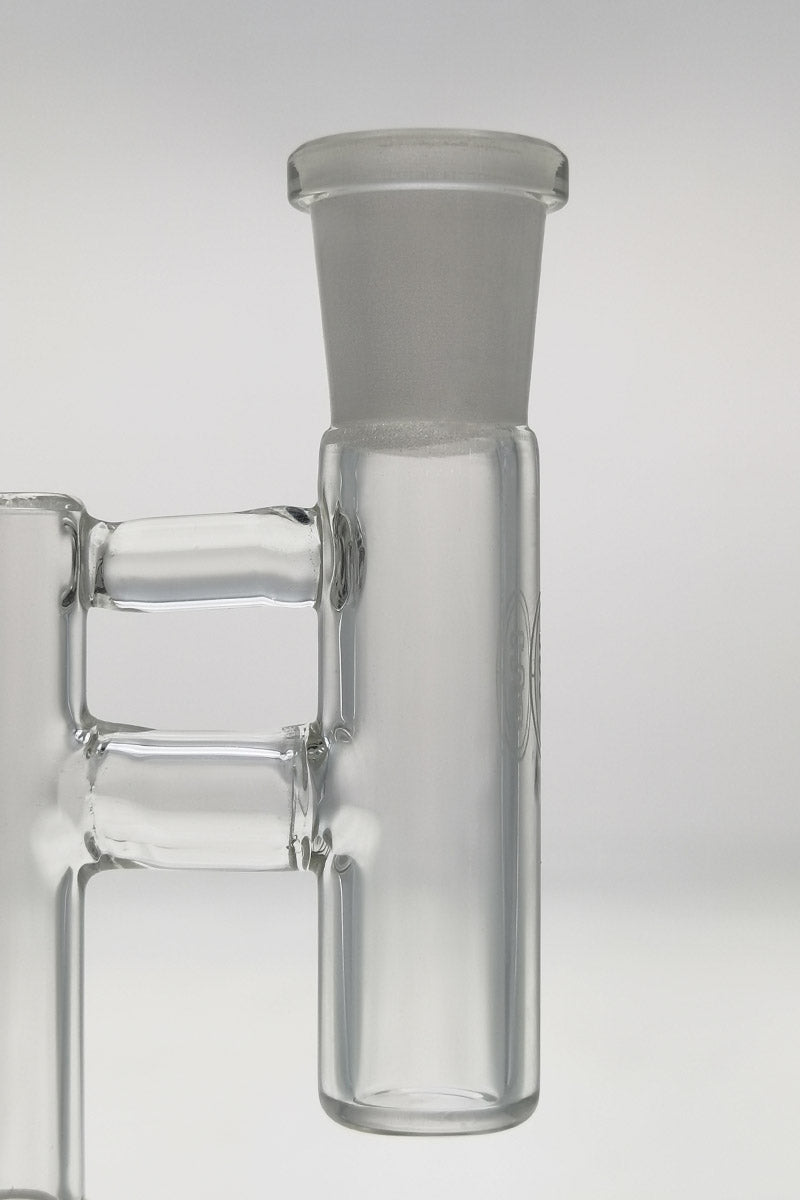 TAG - Universal Fit Reclaim Catcher Adapter for Bongs, Clear Glass, Side View