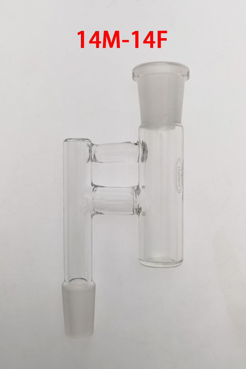 TAG Universal Reclaim Catcher Adapter, 14mm Male to 14mm Female, Clear Glass, Front View