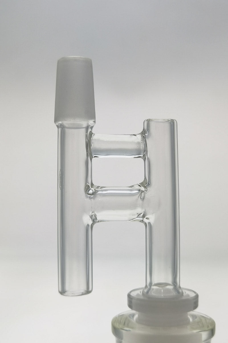 TAG Universal Fit Reclaim Catcher Adapter, clear glass, side view, for bong customization