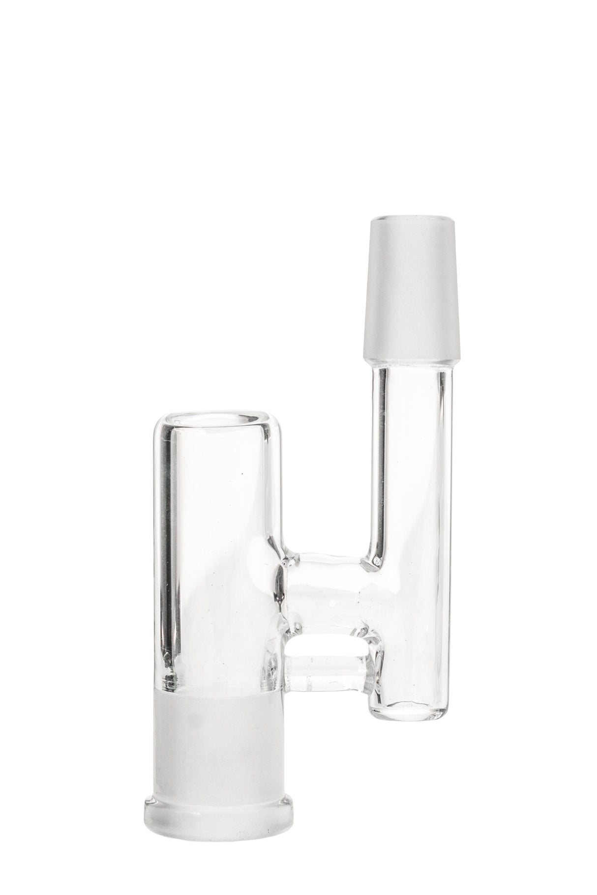 TAG - Universal Fit Reclaim Catcher Adapter, clear glass, side view, for bong customization