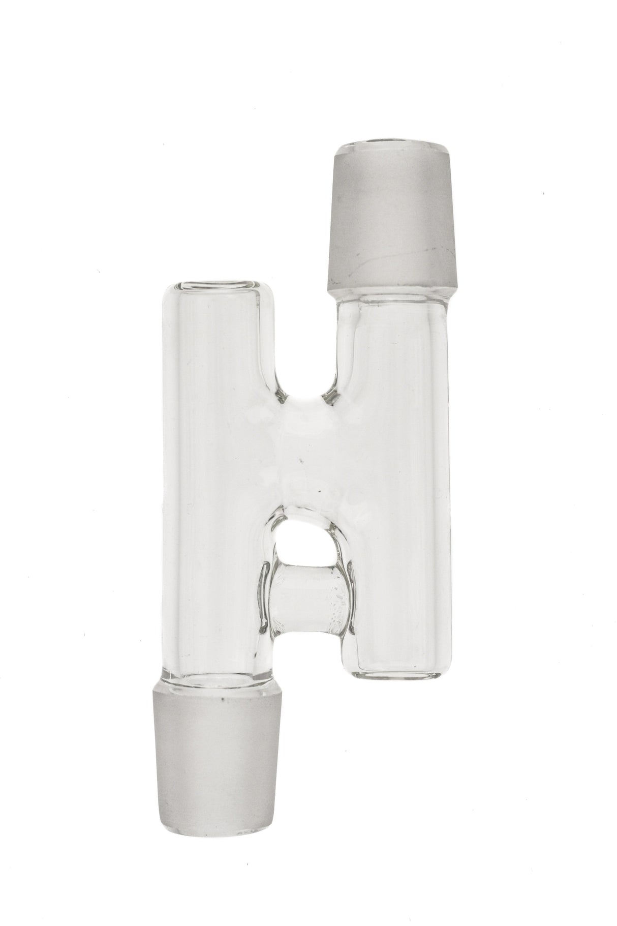 TAG - Universal Fit Reclaim Catcher Adapter for Bongs, Clear Glass, Front View