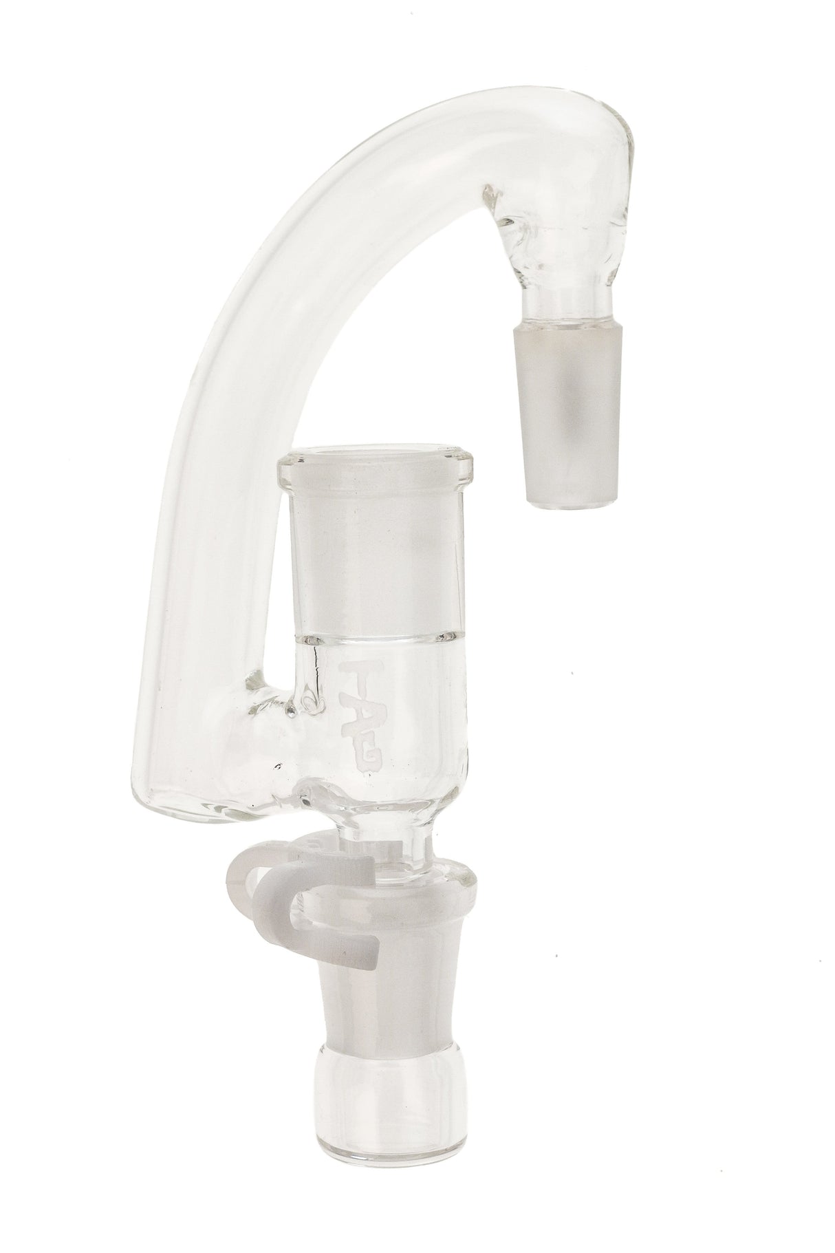TAG Reclaim Drop Down Adapter with 0.5" Drop, Male-Female Joint 18mm to 14mm, Clear Glass, Side View