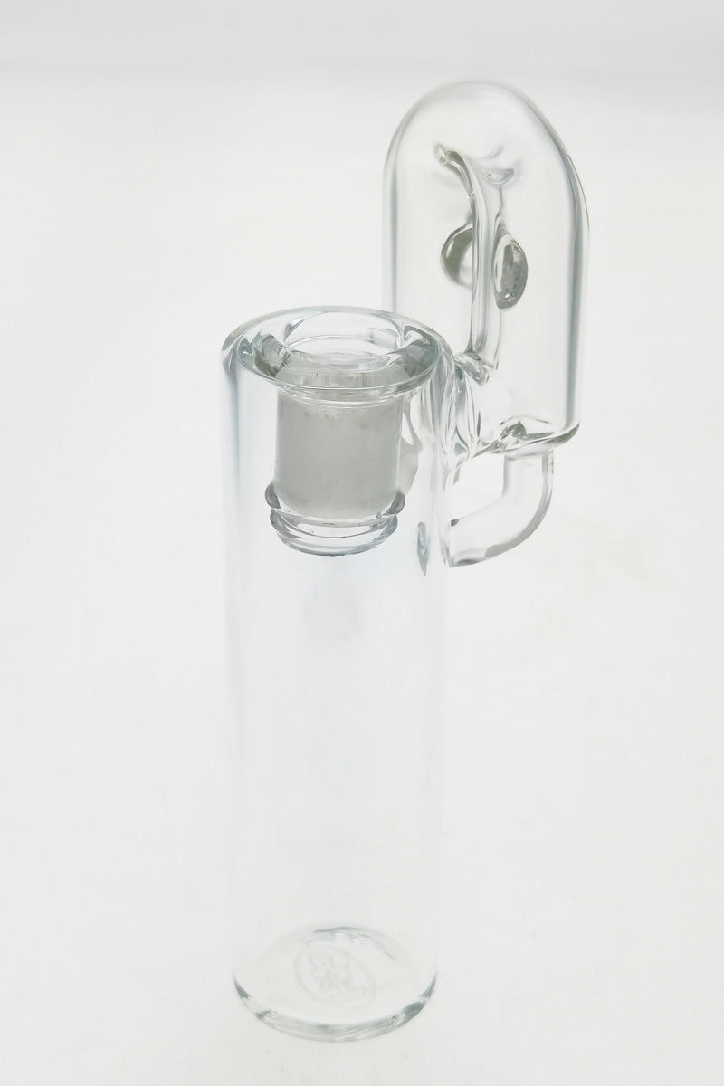 TAG clear glass ash catcher with removable downstem, 18MM to 14MM, front view on white background